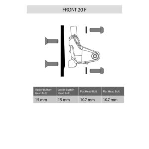 SRAM Flat Mount Bracket Front - 0F / 20F (Front 140mm / Front 160mm), Includes 2 Stainless Brackets & Caliper Mounting Bolts