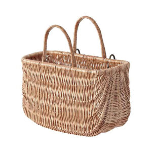 BASIL SWING HANGING FRONT/REAR RATTAN BASKET, NATURAL BROWN