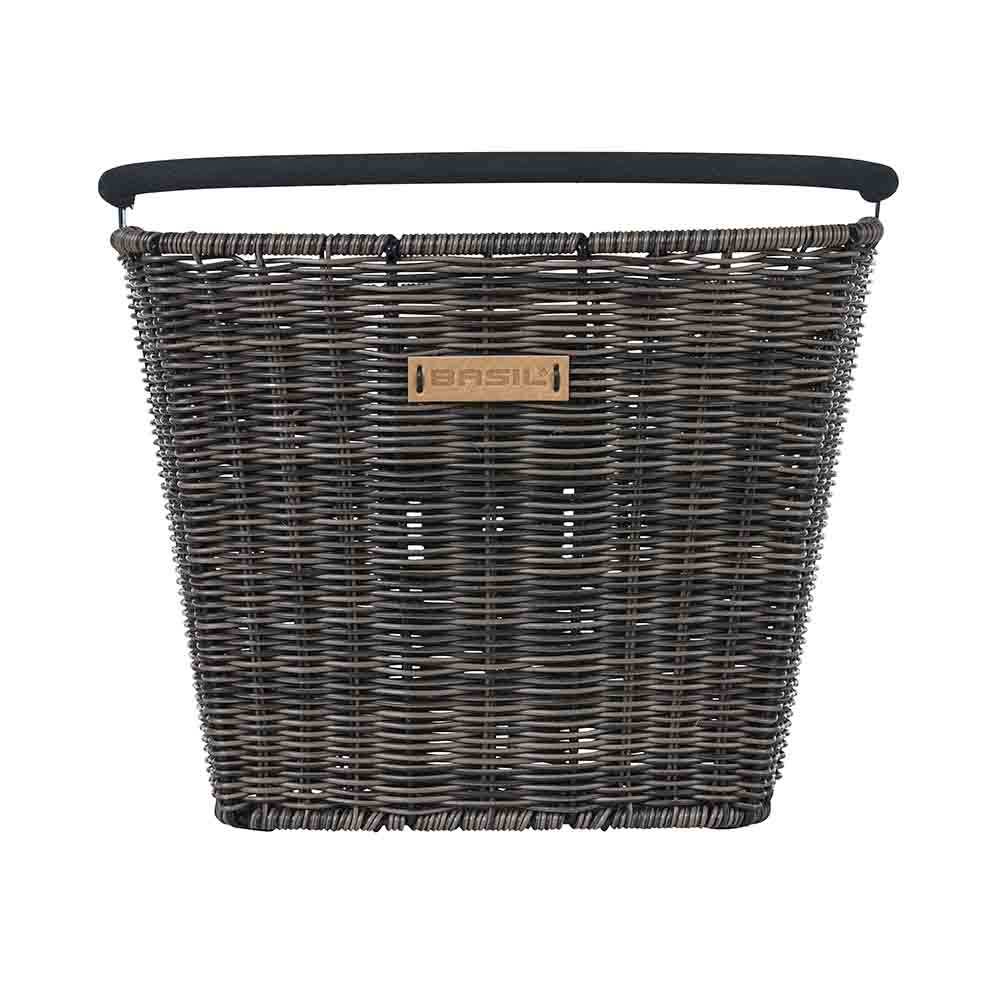 BASIL BREMEN RATTAN LOOK KF, FRONT BASKET, (H/Bar Holder Sold Separately)